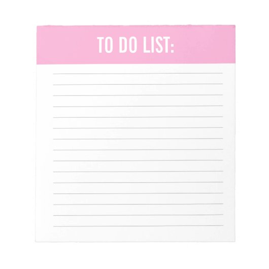 リスト無地のを行うプレーンピンク ノートパッド (正面)