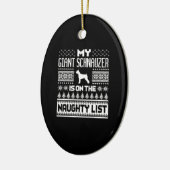 リスト犬の醜いいけなクリスマスにジャイアントシュナウザー セラミックオーナメント (左)