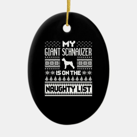 リスト犬の醜いいけなクリスマスにジャイアントシュナウザー セラミックオーナメント (正面)