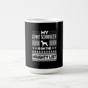 リスト犬の醜いいけなクリスマスの巨大なシュナウザー コーヒーマグカップ