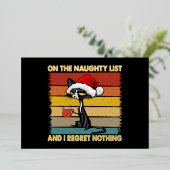 リスト金ゴールドの上の不機嫌いけななクリスマス猫 箔シーズンカード (立ち正面)