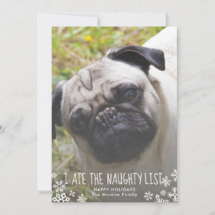 リスト食べおもしろい犬のクリスマスカード シーズンカード