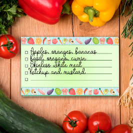 リスト鮮やか10" x 6"するカラフル食品 ポストイット