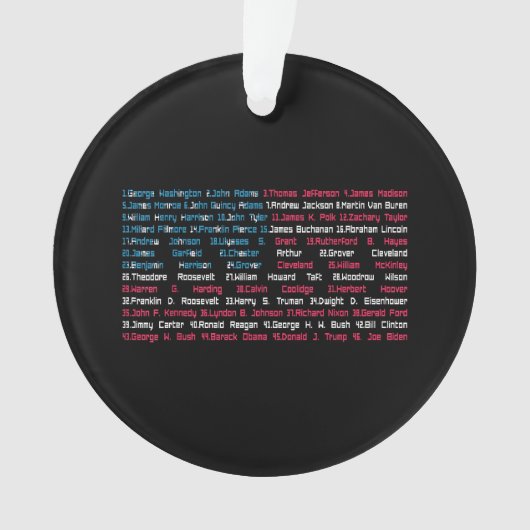 リスト46米国大統領統一された州おもしろい オーナメント (正面)