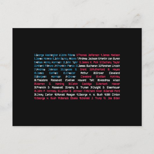 リスト46米国大統領統一された州おもしろい シーズンポストカード (正面)