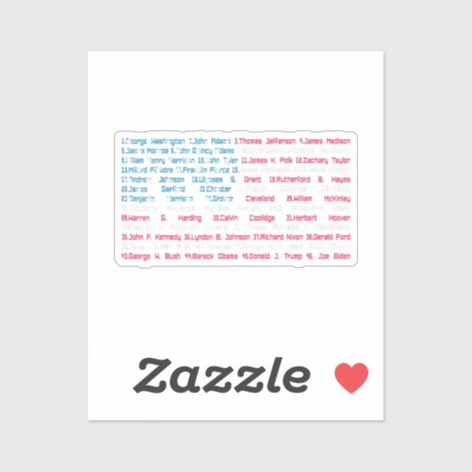 リスト46米国大統領統一された州おもしろい シール (シート)