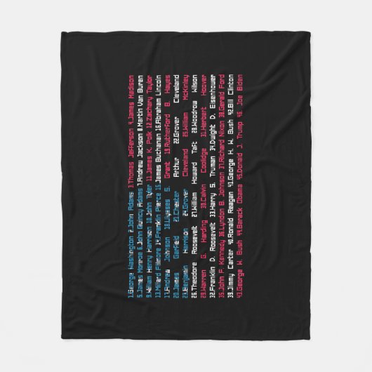 リスト46米国大統領統一された州おもしろい フリースブランケット (正面)