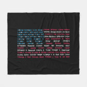 リスト46米国大統領統一された州おもしろい フリースブランケット (正面(横))