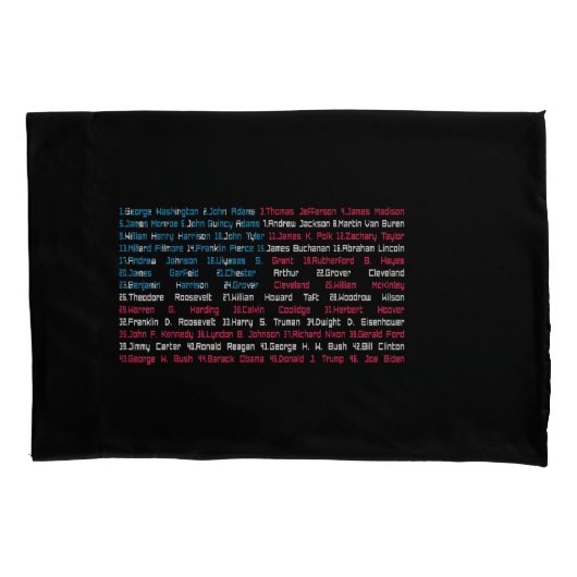 リスト46米国大統領統一された州おもしろい 枕カバー (正面)