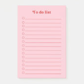 リスト、毎日の優先順位リストを行うピンクのレトロビデオ ポストイット (正面)