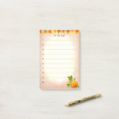 リスト、紅葉、カボチャをスクロールする ポストイット (デスク上)