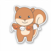 リスハッピーハローウィンカボチャの衣装 シール (正面)