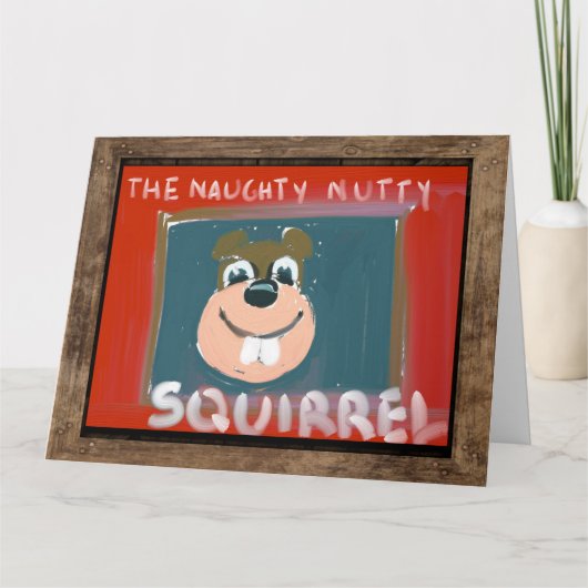 リスハッピーバースデー(大)グリーティングカード1 カード (正面)