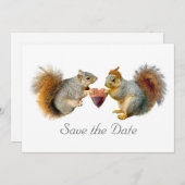 リスハートどんぐり Save the Date カード (正面/裏面)