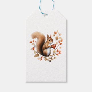 リスハートナッツバレンタインデーウッドランド ギフトタグ