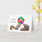 リスバルーンズ誕生日カード カード (黄色い花)