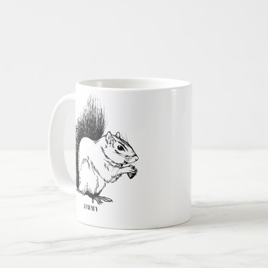 リスパーソナライズされたルの図解入りの、写真付きの野生生物 コーヒーマグカップ (正面左)