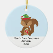 リスパーソナライズされたレルバビー初めてのクリスマス セラミックオーナメント (正面)