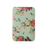 リスビクトリアンアンサス：オリーブフローラ水色。 バスマット (正面縦)