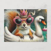 リスプリンセスオンフローティング白鳥おもしろいかわいい ポストカード (正面)