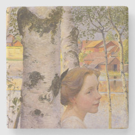 リスベアットザ樺の木グローブ(Beauty Young Girl) ストーンコースター