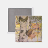 リスベアットザ樺の木グローブ(Beauty Young Girl) マグネット (正面/裏面)