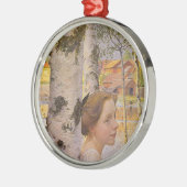 リスベアットザ樺の木グローブ(Beauty Young Girl) メタルオーナメント (左)