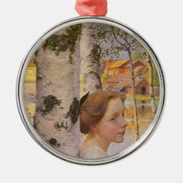 リスベアットザ樺の木グローブ(Beauty Young Girl) メタルオーナメント