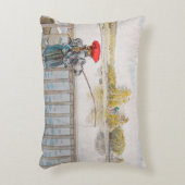 リスベット魚釣りバイカール・ラルソンヴィンテージファインアート アクセントクッション (正面(垂直))