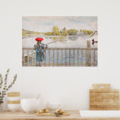 リスベット魚釣りバイカール・ラルソンヴィンテージファインアート ポスター (キッチン)