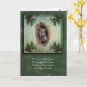 リスベビークリスマスグリーティングカード カード (黄色い花)