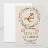 リスベビーシャワー招待状 招待状 (正面/裏面)