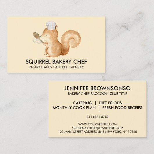 リスベーカリー 名刺 (正面/裏面)