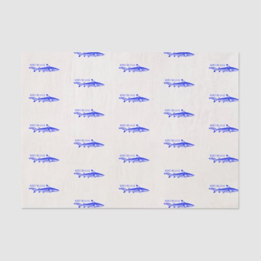 リスペクトザローカルおもしろい引用文 – ネイビーブルーシャークT 薄葉紙 (正面)