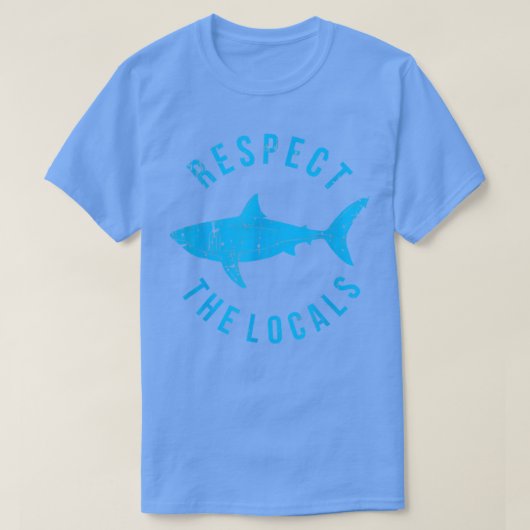 リスペクトザローカルズサメ海動物権利ビオロ Tシャツ (デザイン正面)