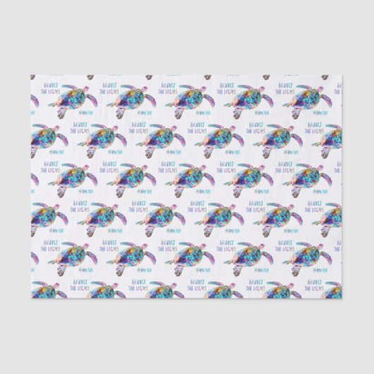 リスペクトザローカルズシーカメ絞り染めビーチ引用文 薄葉紙 (正面)