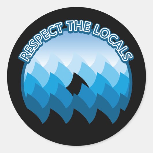 リスペクトザローカルズ – サメ認識度 ラウンドシール (正面)