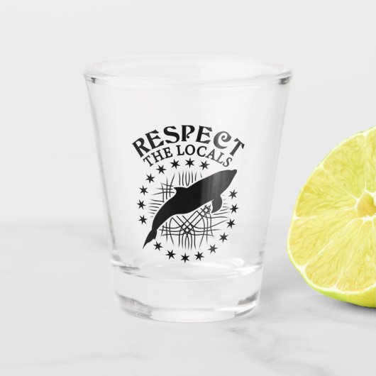 リスペクトザローカルズ – ドルフィンラバー引用文 ショットグラス (正面)