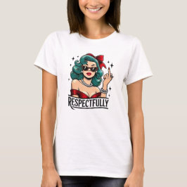 リスペクトフル レトロ ミドルフィンガー Tシャツ