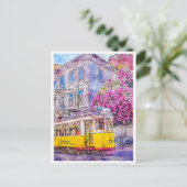 リスボアポルトガルトラベルプレイスウォーターカラー ポストカード (スタンド正面)