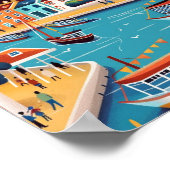 リスボアポルトガルヴィンテージ有名なトラベルプレイス ポスター (角)