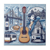 リスボンとポルトガル文化の青いタイル タイル (正面)