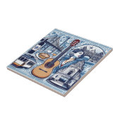 リスボンとポルトガル文化の青いタイル タイル (側面)