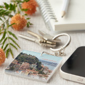 リスボンの水彩スカイライン キーホルダー (正面右)