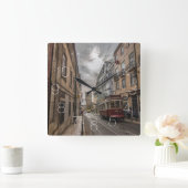 リスボンの町並み スクエア壁時計 (ホーム)