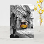 リスボンの素晴らしいトラムライン28 カード (黄色い花)