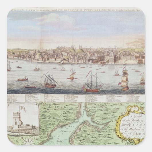 リスボンの表示， 1755 スクエアシール (正面)