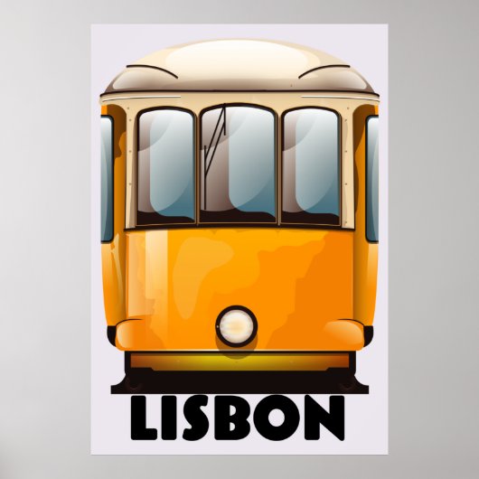 リスボンの黄色い路面電車の旅行ポスター ポスター (正面)