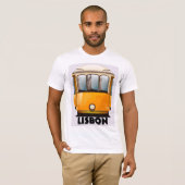 リスボンの黄色い路面電車の旅行ポスター Tシャツ (正面フル)
