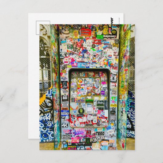 リスボンはがき、おもしろいはがき、グラフィティカラフルー ポストカード (正面/裏面)